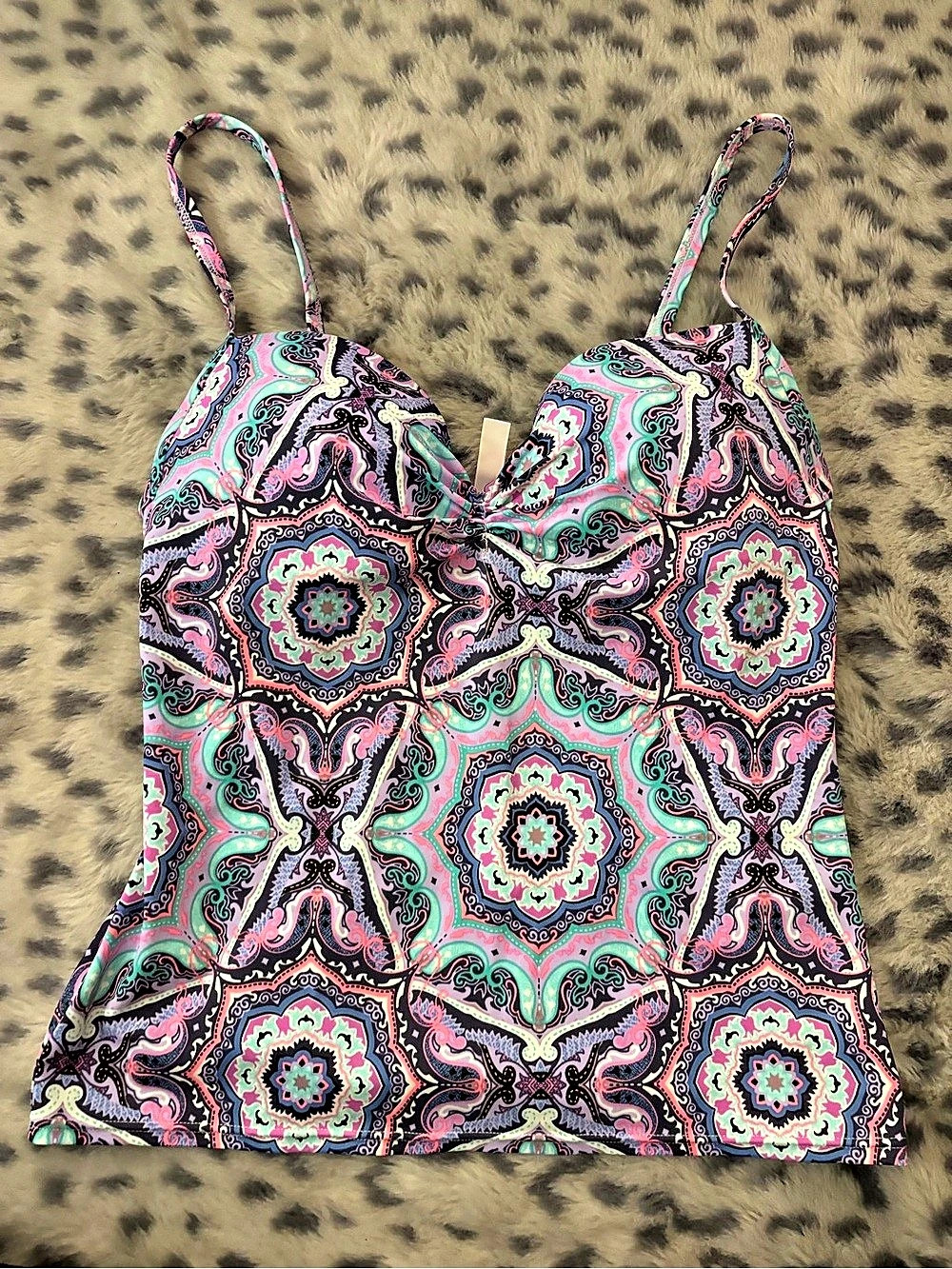 Victoria's Secret The Heavenly Tankini One-Piece Swimsuit in Pink & Green